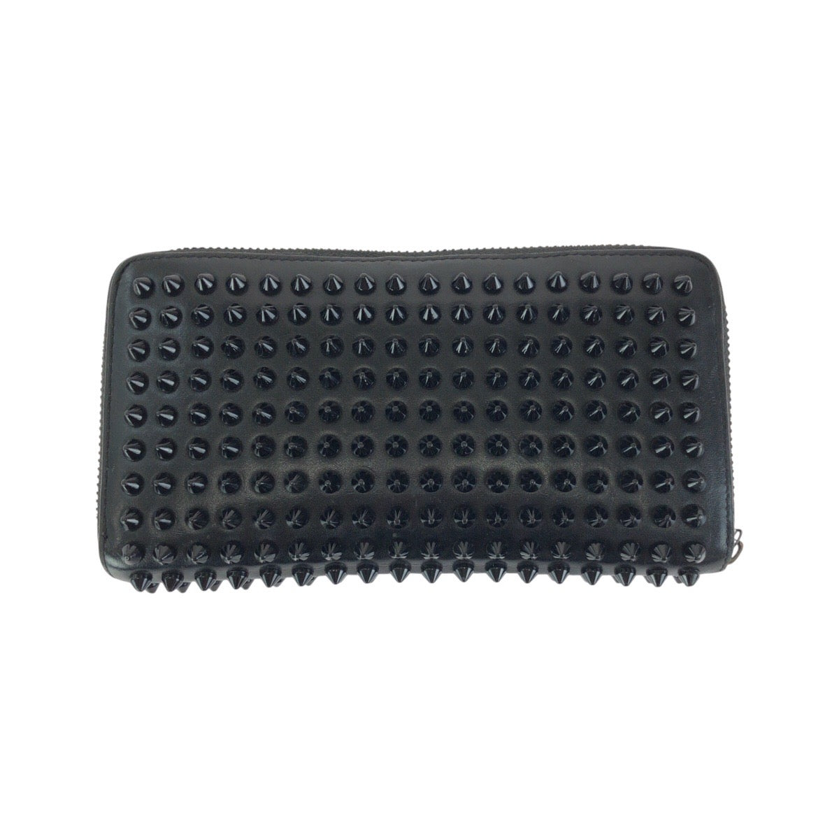 24544
Christian Louboutin クリスチャンルブタン パネトーネスパイク ブラック 黒 レッド ゴールド金具 レザー 長財布 ラウンドファスナー メンズ AB7