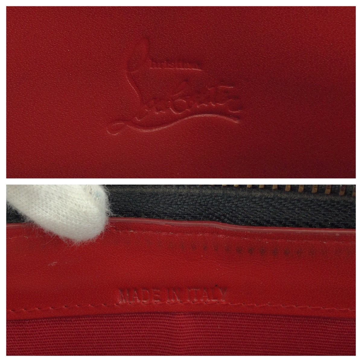 24544
Christian Louboutin クリスチャンルブタン パネトーネスパイク ブラック 黒 レッド ゴールド金具 レザー 長財布 ラウンドファスナー メンズ AB7