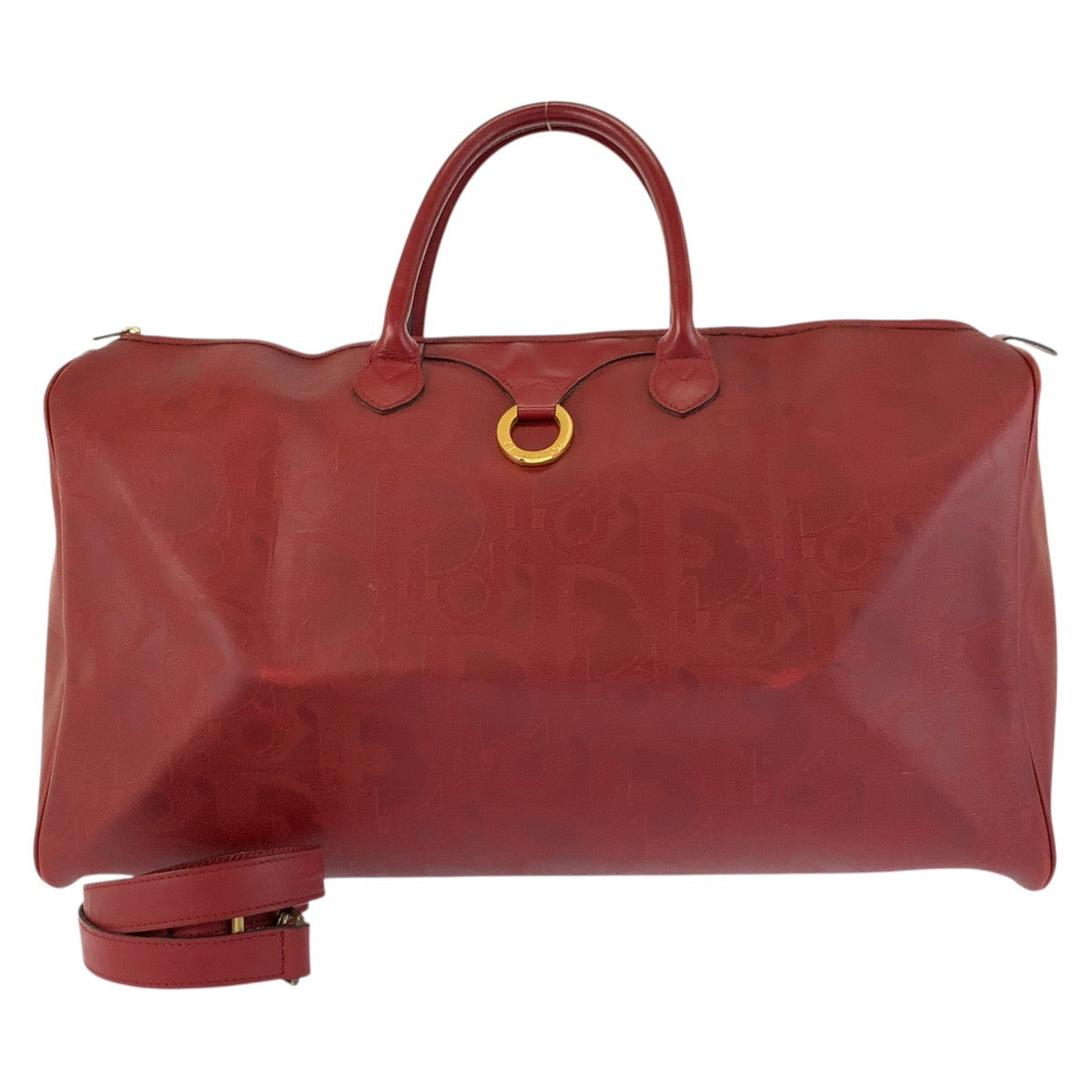 24546
Christian Dior クリスチャンディオール ヴィンテージ トロッター レッド ゴールド金具 PVC ボストンバッグ ショルダーバッグ 2way レディース AB46