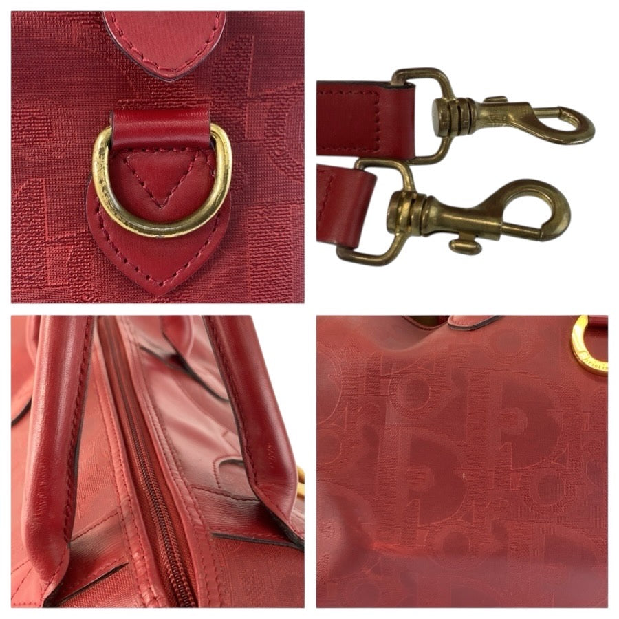 24546
Christian Dior クリスチャンディオール ヴィンテージ トロッター レッド ゴールド金具 PVC ボストンバッグ ショルダーバッグ 2way レディース AB46