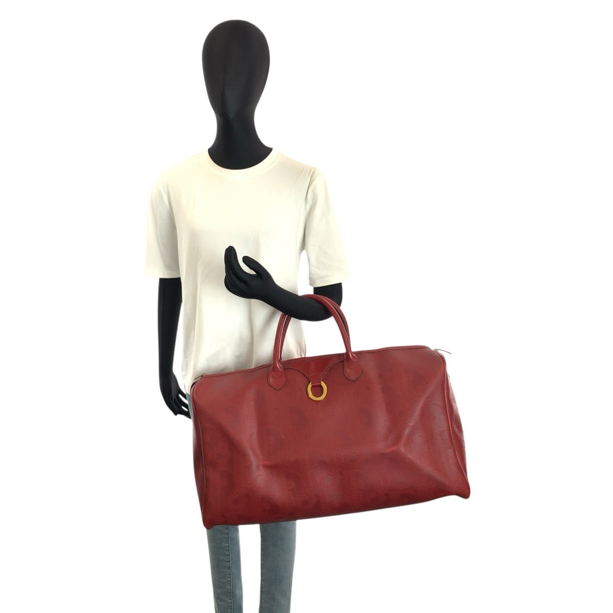 24546
Christian Dior クリスチャンディオール ヴィンテージ トロッター レッド ゴールド金具 PVC ボストンバッグ ショルダーバッグ 2way レディース AB46