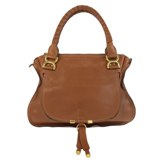 24550
Chloe クロエ マーシー ブラウン ゴールド金具 レザー ハンドバッグ レディース AB23