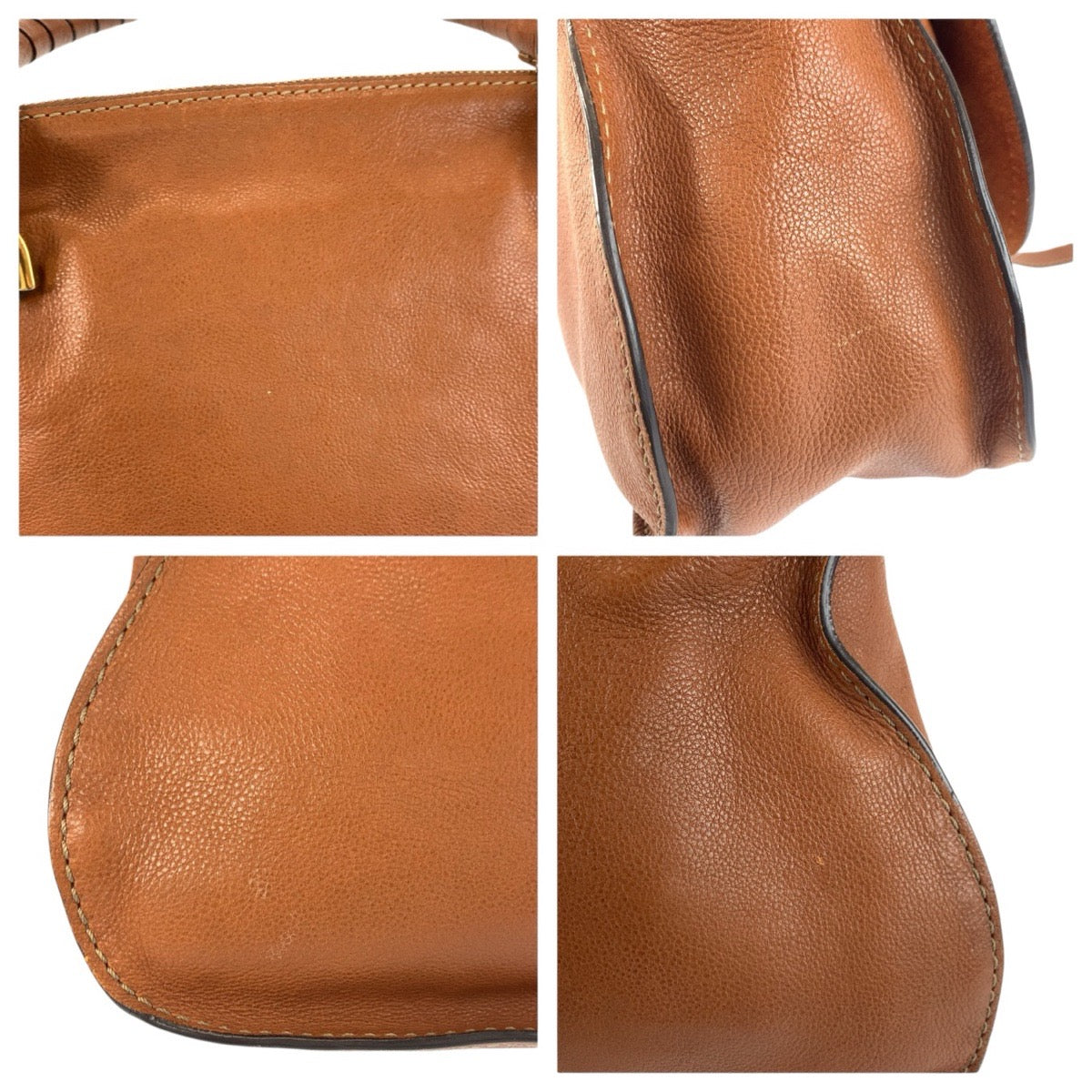 24550
Chloe クロエ マーシー ブラウン ゴールド金具 レザー ハンドバッグ レディース AB23