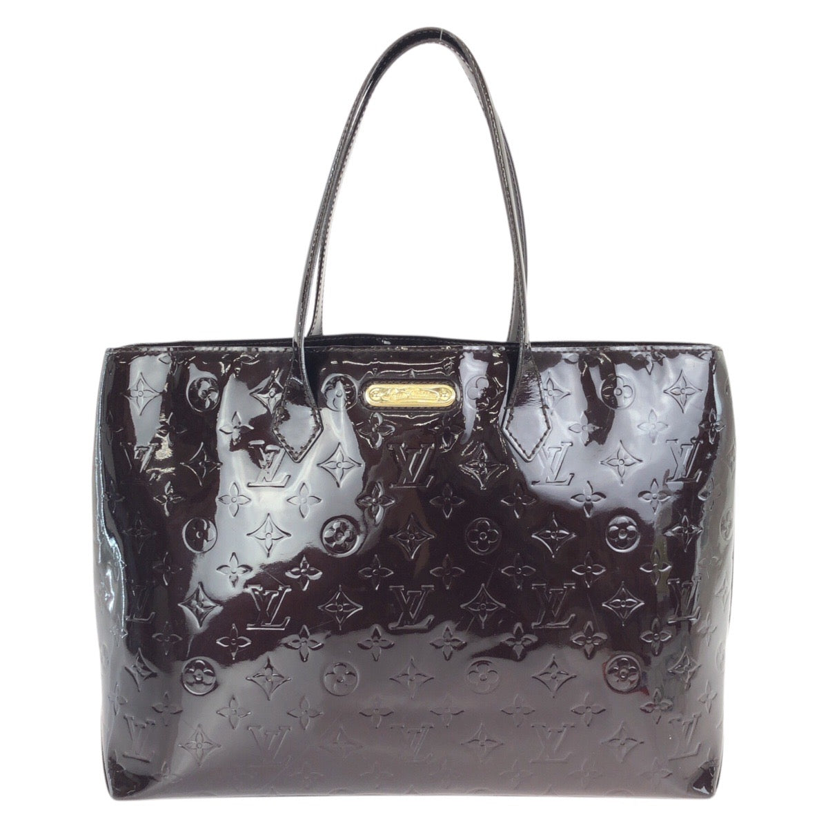 24551
LOUIS VUITTON ルイヴィトン モノグラム ヴェルニ ウィルシャーMM アマラント パープル ゴールド金具 パテントレザー M91645 トートバッグ レディース AB35