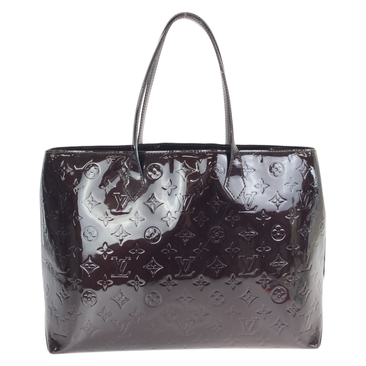24551
LOUIS VUITTON ルイヴィトン モノグラム ヴェルニ ウィルシャーMM アマラント パープル ゴールド金具 パテントレザー M91645 トートバッグ レディース AB35