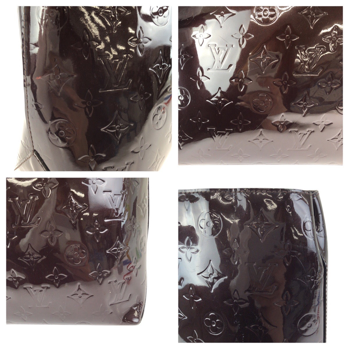 24551
LOUIS VUITTON ルイヴィトン モノグラム ヴェルニ ウィルシャーMM アマラント パープル ゴールド金具 パテントレザー M91645 トートバッグ レディース AB35