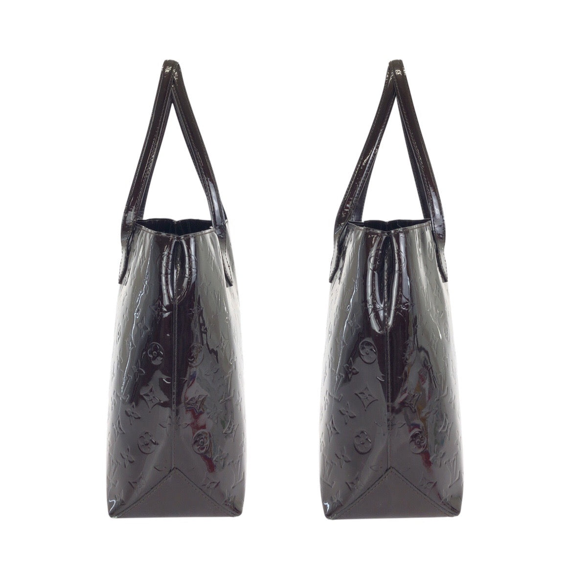 24551
LOUIS VUITTON ルイヴィトン モノグラム ヴェルニ ウィルシャーMM アマラント パープル ゴールド金具 パテントレザー M91645 トートバッグ レディース AB35