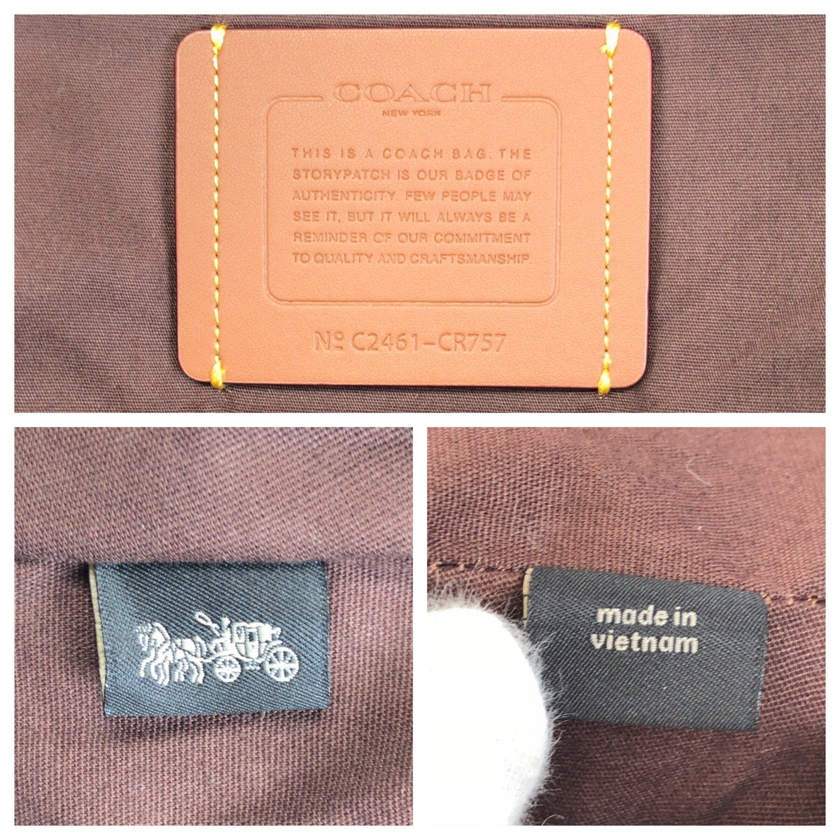 24558
COACH コーチ ホール バックパック ダークブラウン レザー CR757 リュックサック バックパック レディース A21