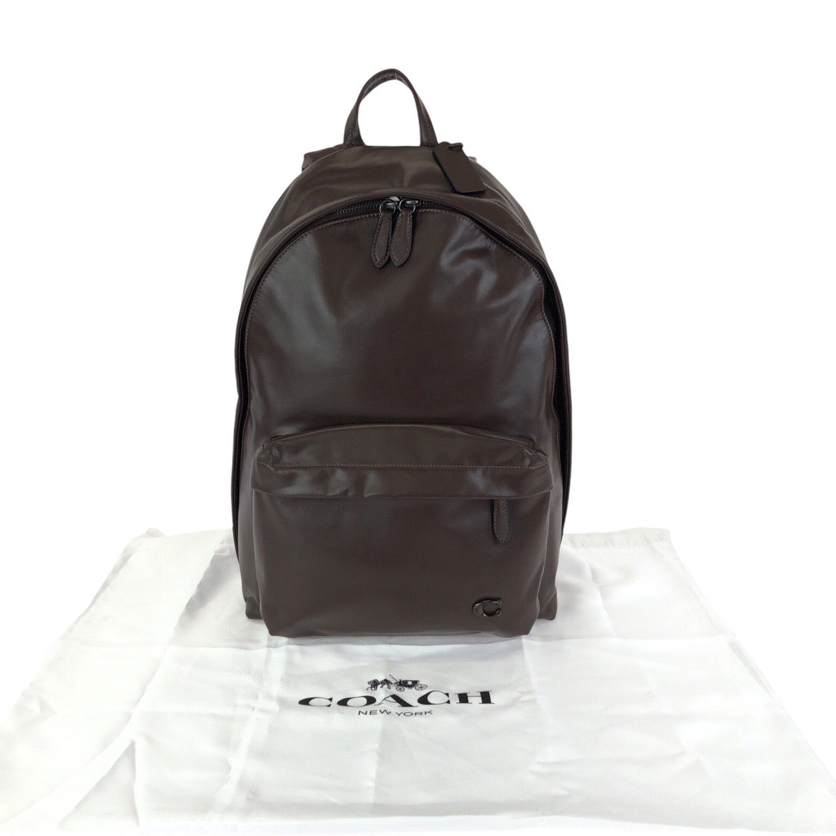 24558
COACH コーチ ホール バックパック ダークブラウン レザー CR757 リュックサック バックパック レディース A21