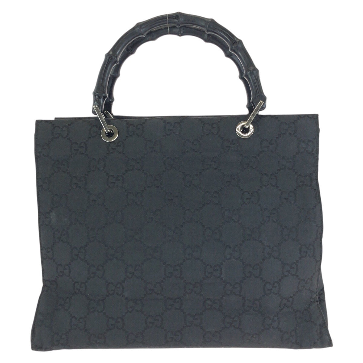 24559
GUCCI グッチ バンブー ブラック 黒 シルバー金具 ナイロン 002 1010 トートバッグ ハンドバッグ レディース B15
