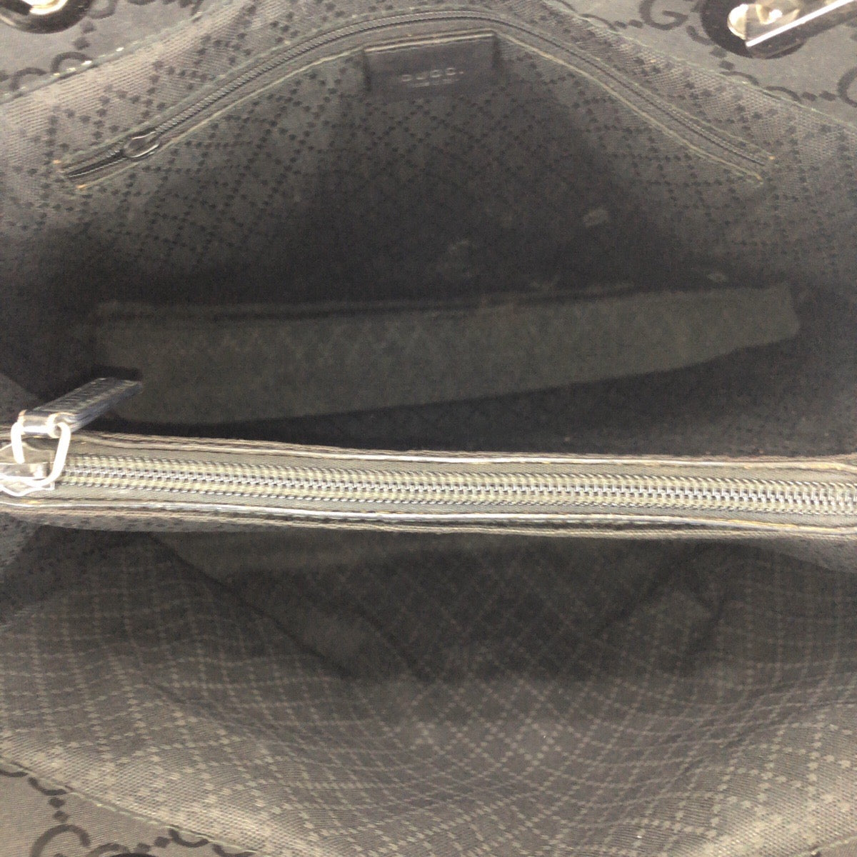 24559
GUCCI グッチ バンブー ブラック 黒 シルバー金具 ナイロン 002 1010 トートバッグ ハンドバッグ レディース B15
