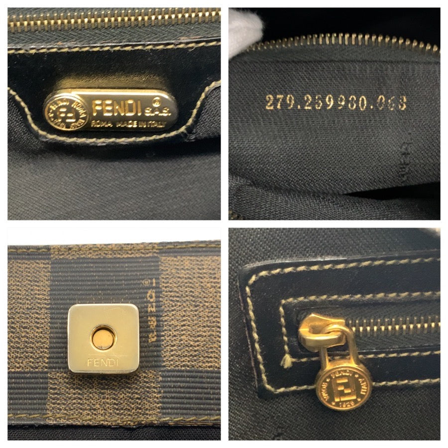 24560
FENDI フェンディ ヴィンテージ ペカン ブラウン ブラック PVC 279 259930 963 トートバッグ ショルダーバッグ レディース ABP40
