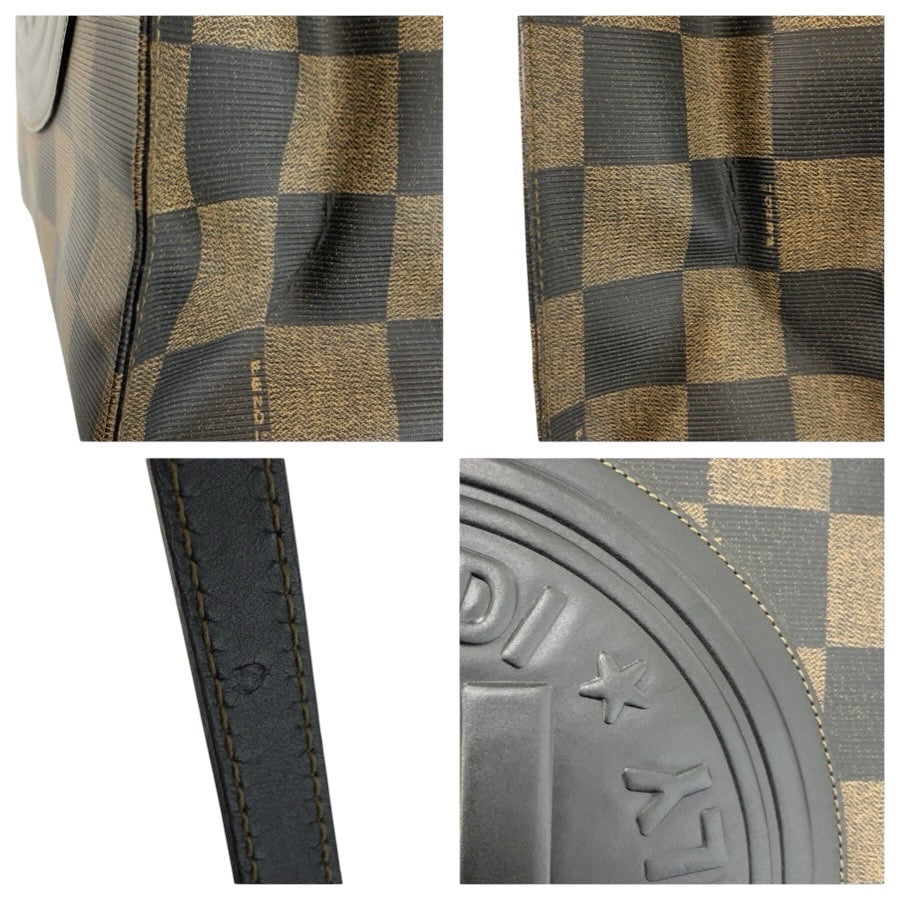 24560
FENDI フェンディ ヴィンテージ ペカン ブラウン ブラック PVC 279 259930 963 トートバッグ ショルダーバッグ レディース ABP40