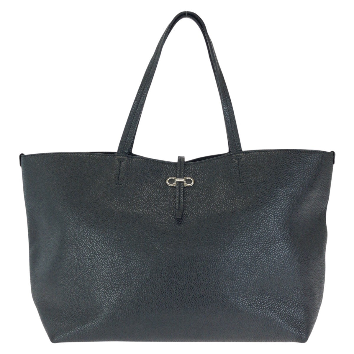 24561
Salvatore Ferragamo サルヴァトーレフェラガモ ガンチーニ ブラック 黒 シルバー金具 レザー AU-21/B502 トートバッグ レディース ABP12