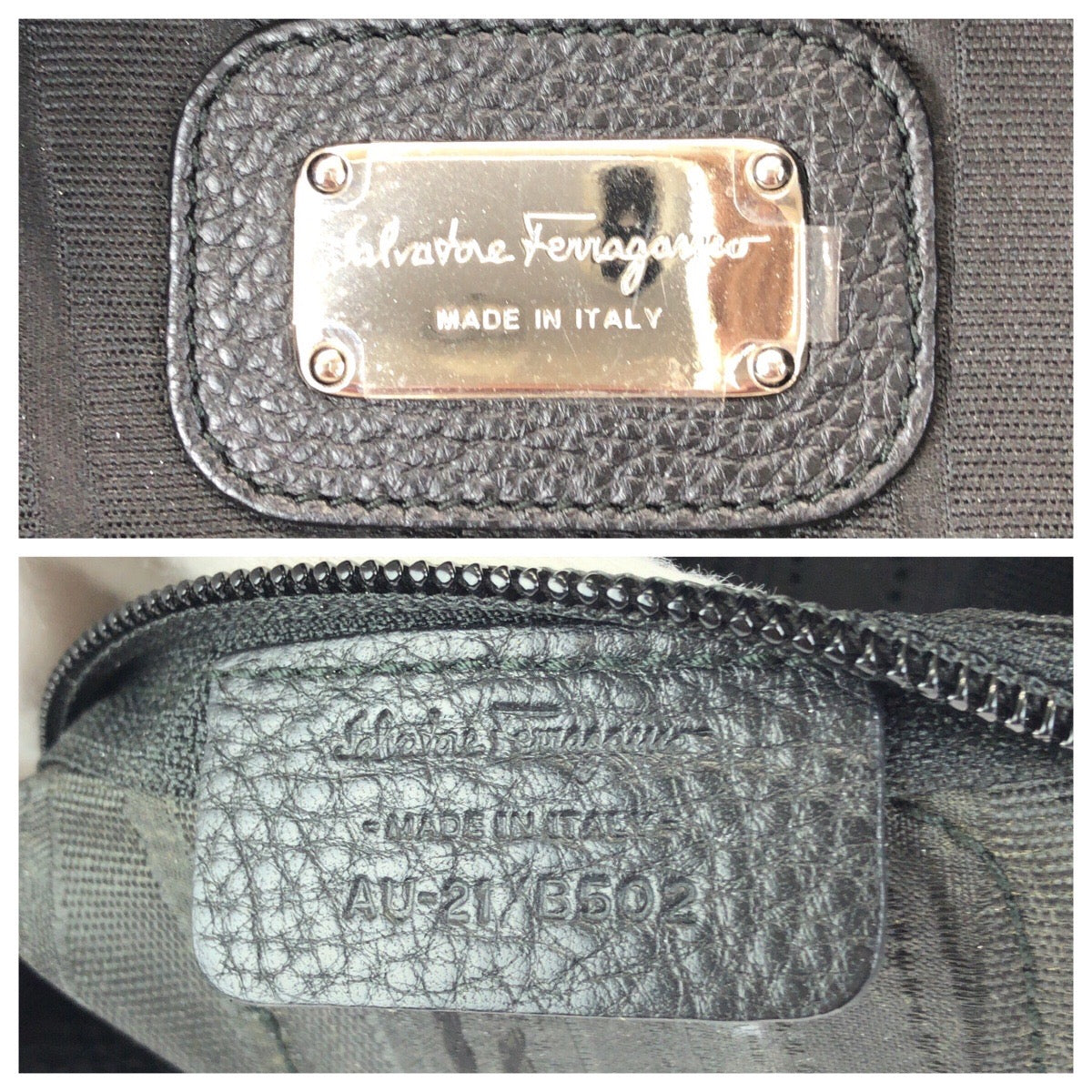24561
Salvatore Ferragamo サルヴァトーレフェラガモ ガンチーニ ブラック 黒 シルバー金具 レザー AU-21/B502 トートバッグ レディース ABP12