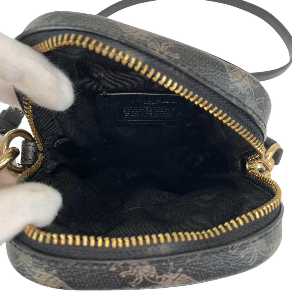 24562
COACH コーチ ホースアンドキャリッジ ブラック グレー ゴールド金具 PVC / レザー A2039-91108 ショルダーバッグ ポシェット レディース ABP12