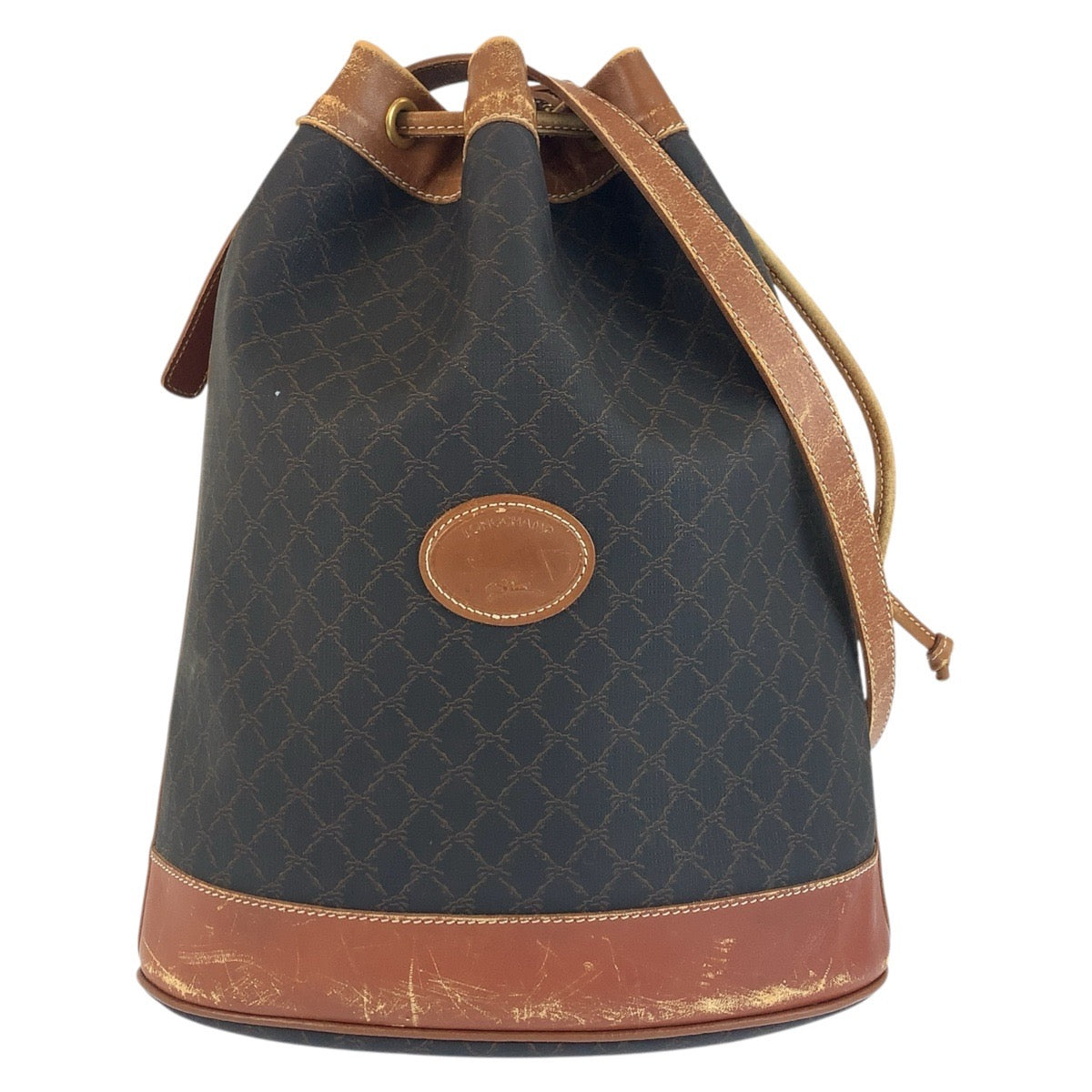 24564
Longchamp ロンシャン ヴィンテージ ブラウン PVC / レザー ショルダーバッグ レディース B4