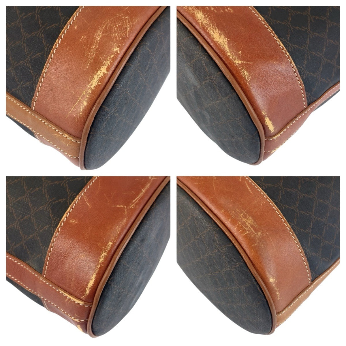 24564
Longchamp ロンシャン ヴィンテージ ブラウン PVC / レザー ショルダーバッグ レディース B4