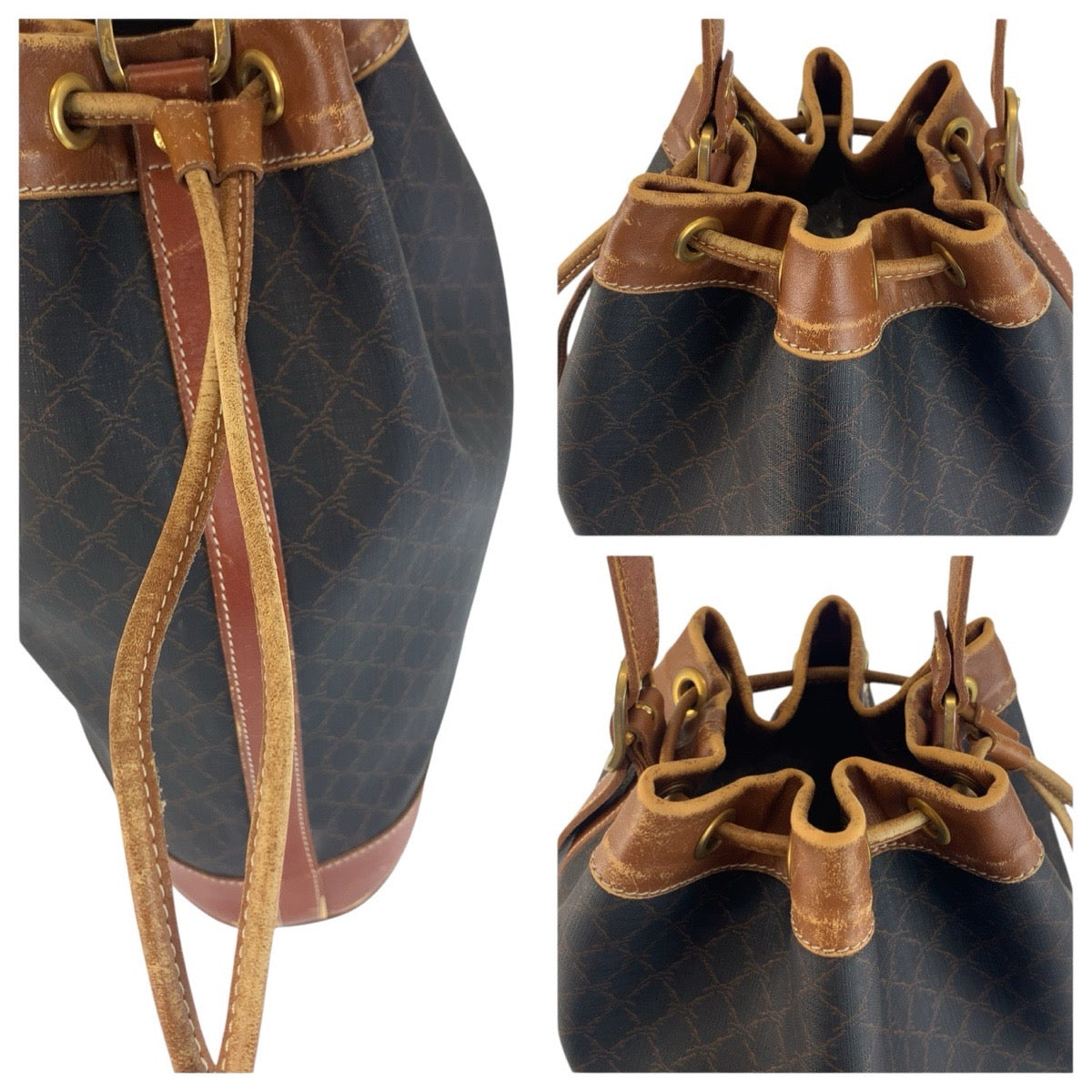 24564
Longchamp ロンシャン ヴィンテージ ブラウン PVC / レザー ショルダーバッグ レディース B4