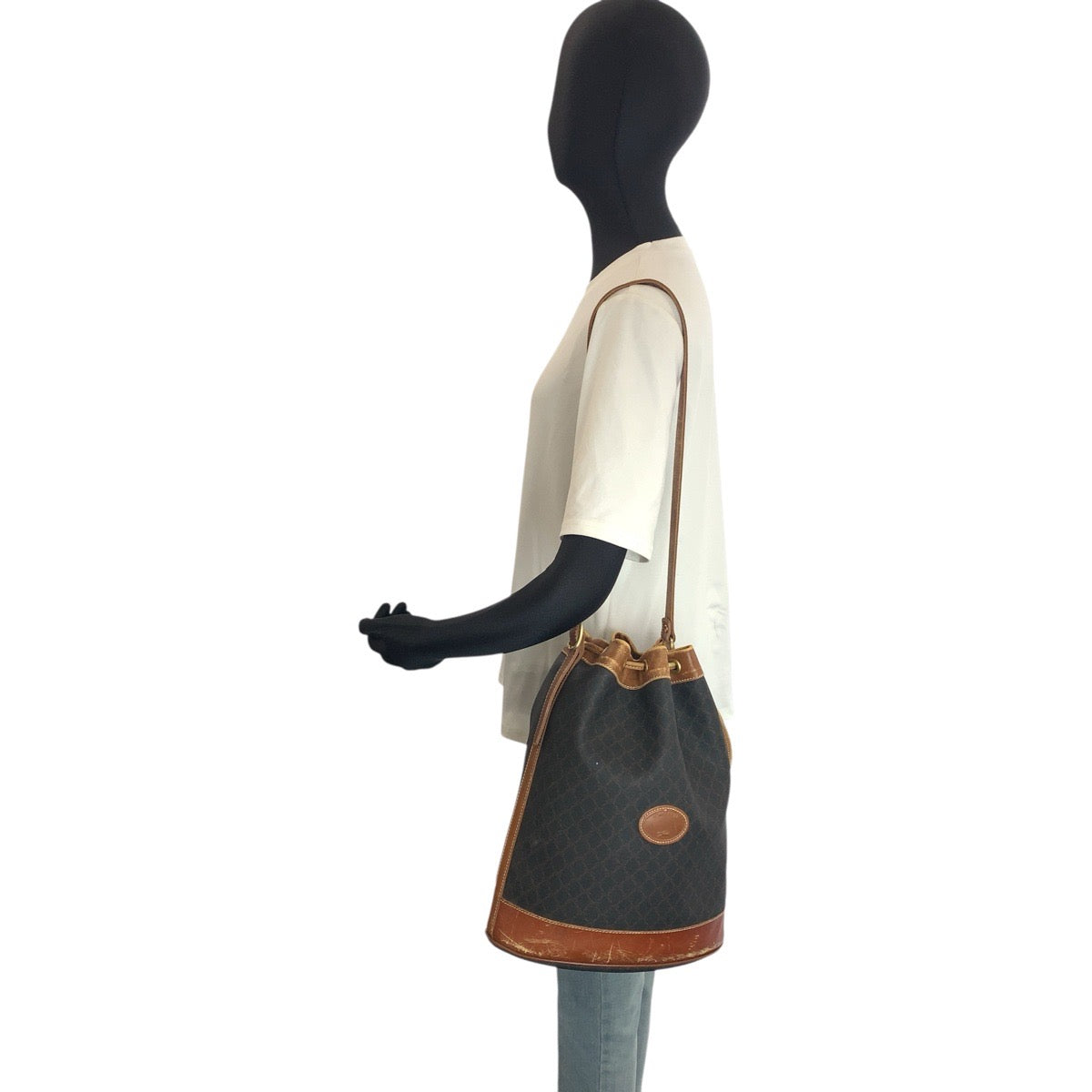 24564
Longchamp ロンシャン ヴィンテージ ブラウン PVC / レザー ショルダーバッグ レディース B4