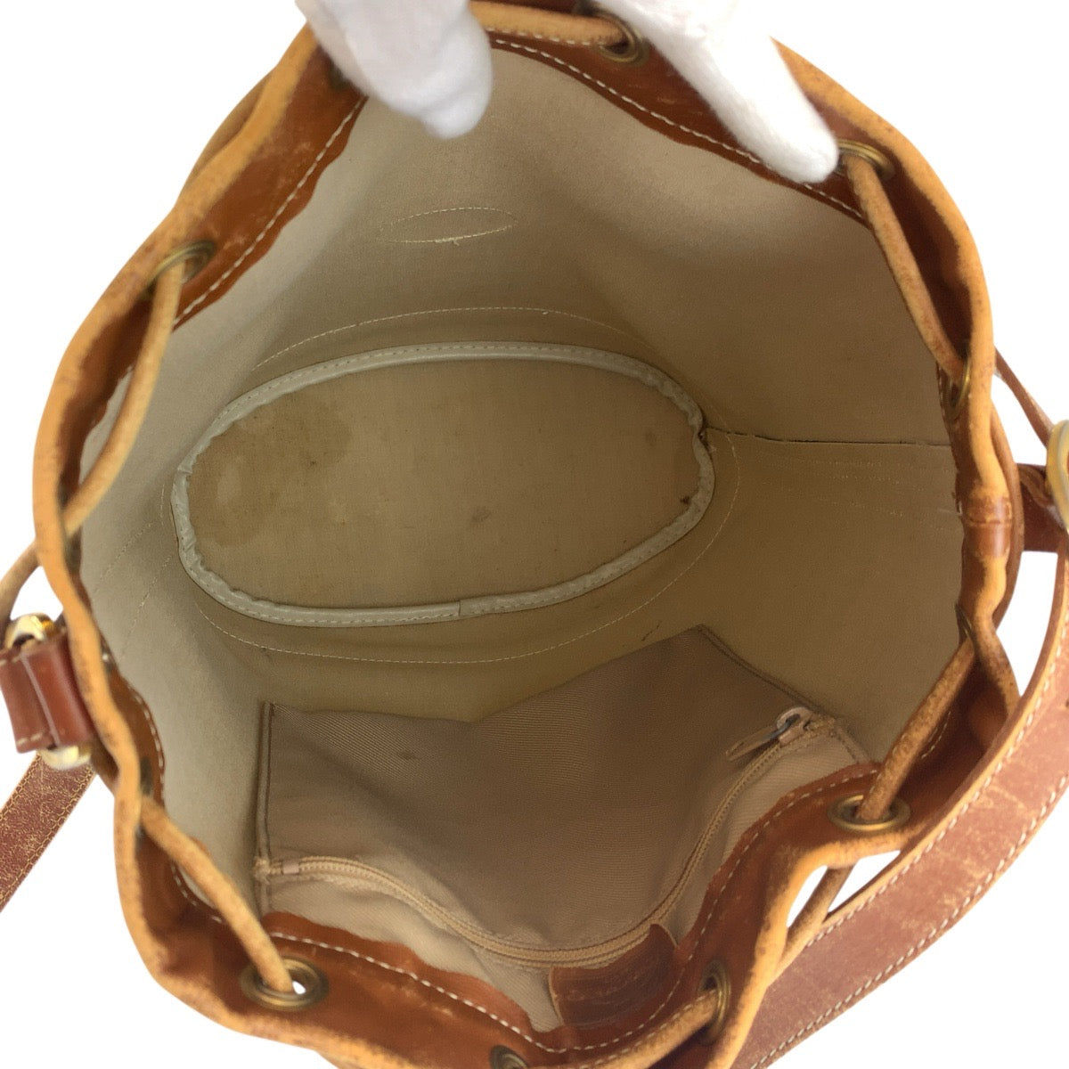 24564
Longchamp ロンシャン ヴィンテージ ブラウン PVC / レザー ショルダーバッグ レディース B4