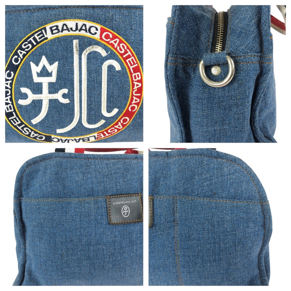 24570
JC de CASTELBAJAC カステルバジャック リッツ ブルー ホワイト レッド ポリエステル 021311 トートバッグ ハンドバッグ ミニボストンバッグ メンズ AB7