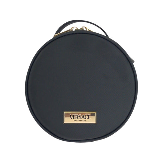 24571
VERSACE ヴェルサーチ ブラック 黒 ゴールド金具 ナイロン ポーチ メイクポーチ 小物入れ レディース A3