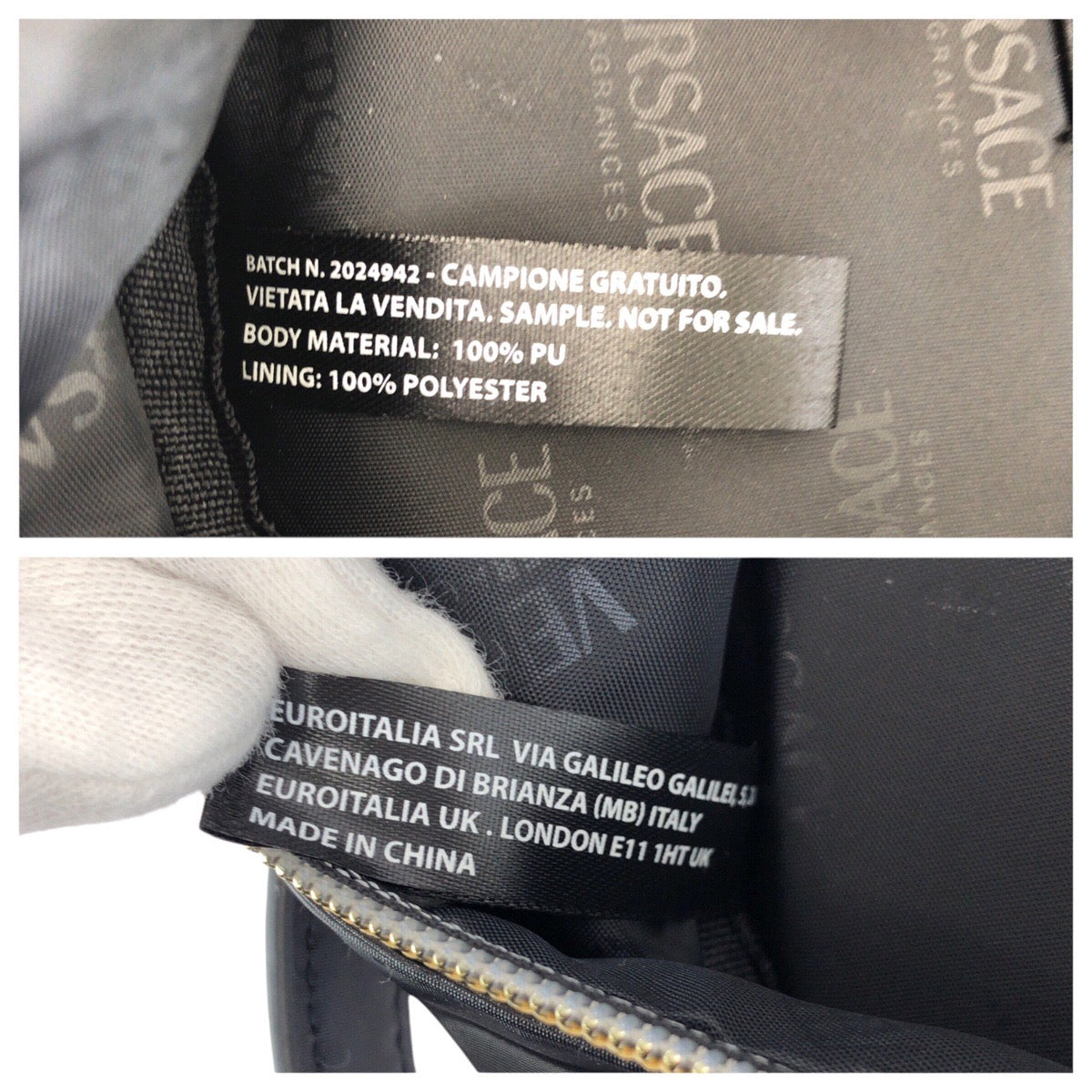 24571
VERSACE ヴェルサーチ ブラック 黒 ゴールド金具 ナイロン ポーチ メイクポーチ 小物入れ レディース A3
