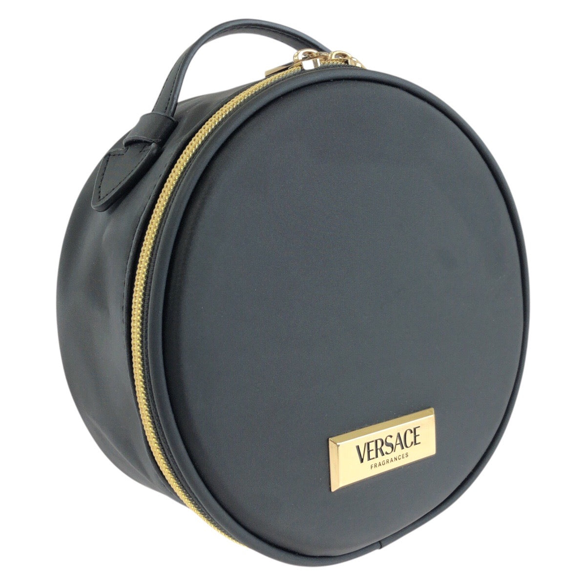 24571
VERSACE ヴェルサーチ ブラック 黒 ゴールド金具 ナイロン ポーチ メイクポーチ 小物入れ レディース A3
