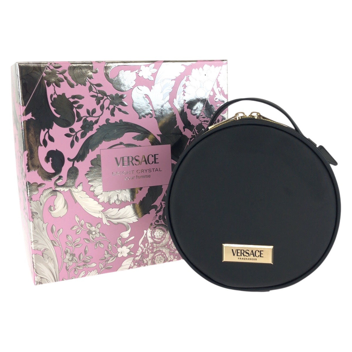 24571
VERSACE ヴェルサーチ ブラック 黒 ゴールド金具 ナイロン ポーチ メイクポーチ 小物入れ レディース A3