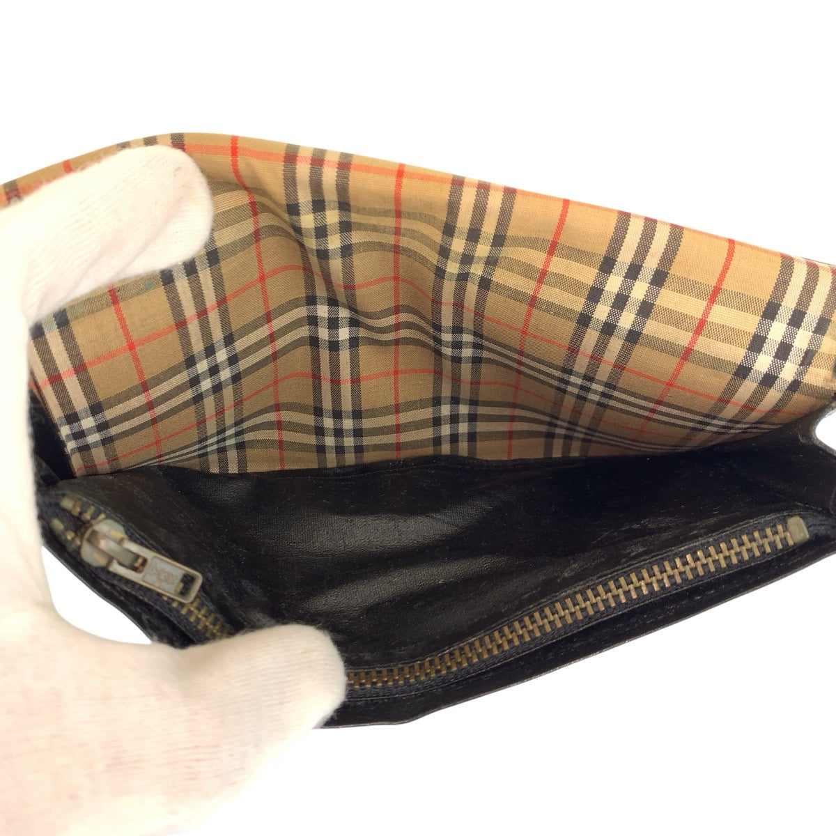 24573
Burberrys バーバリーズ ヴィンテージ 中チェック柄 ブラック 黒 レザー 長財布 ロングウォレット メンズ AB7
