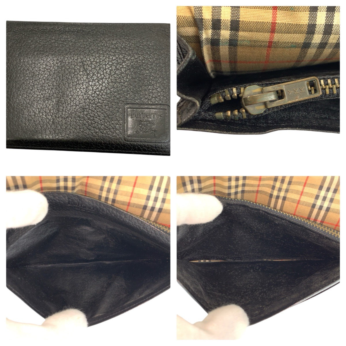 24573
Burberrys バーバリーズ ヴィンテージ 中チェック柄 ブラック 黒 レザー 長財布 ロングウォレット メンズ AB7