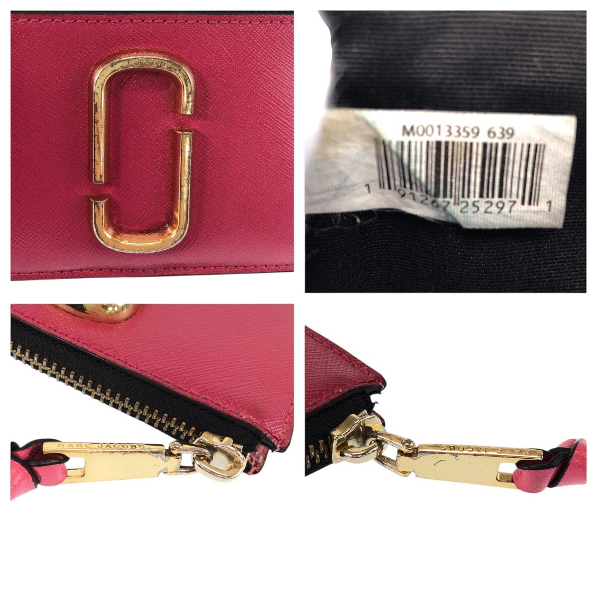 24574
MARC JACOBS マークジェイコブス ピンク レッド ゴールド金具 レザー M0013359 コインケース フラグメントケース レディース AB3