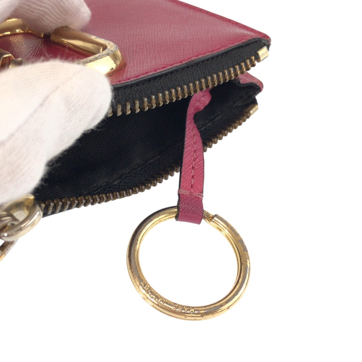 24574
MARC JACOBS マークジェイコブス ピンク レッド ゴールド金具 レザー M0013359 コインケース フラグメントケース レディース AB3