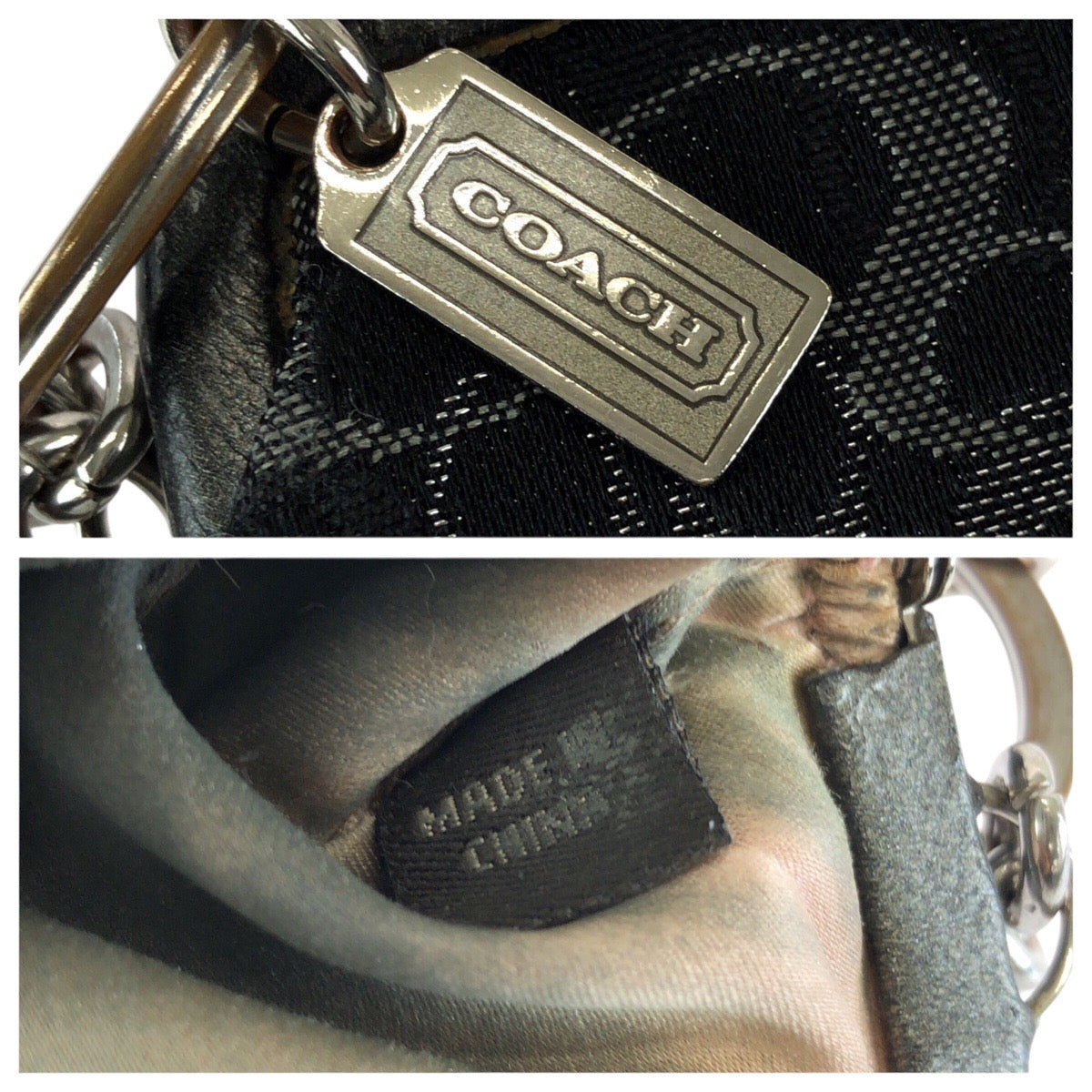 24575
COACH コーチ シグネチャー ブラック 黒 シルバー金具 キャンバス / レザー コインケース 小銭入れ 男女兼用 レディース B2