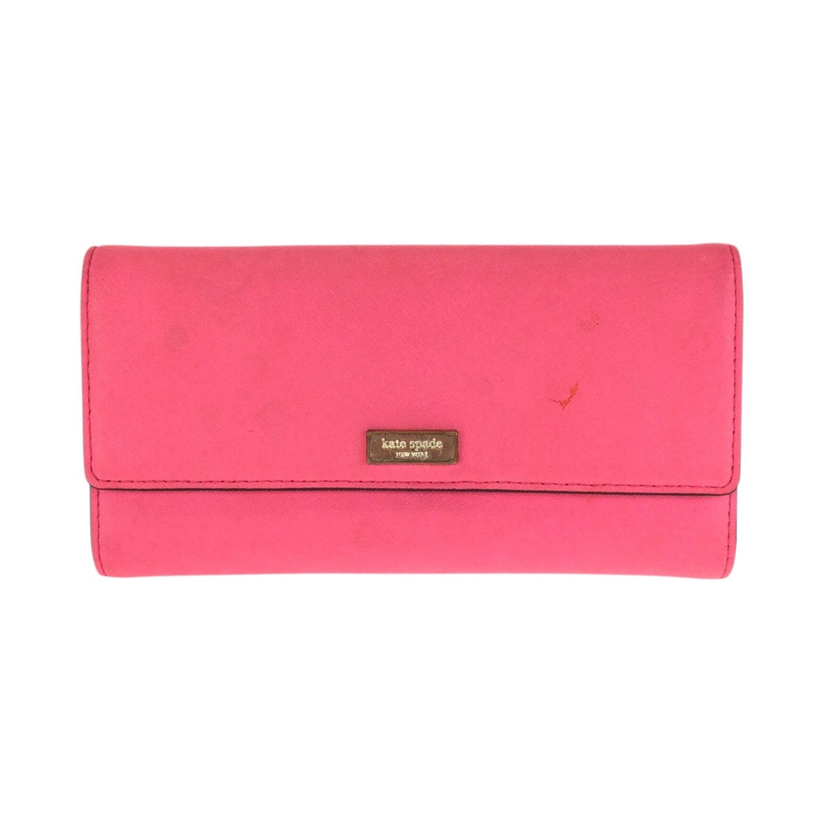 24577
Kate Spade ケイトスペード ピンク ゴールド金具 レザー WLRU1501 長財布 ロングウォレット レディース AB2