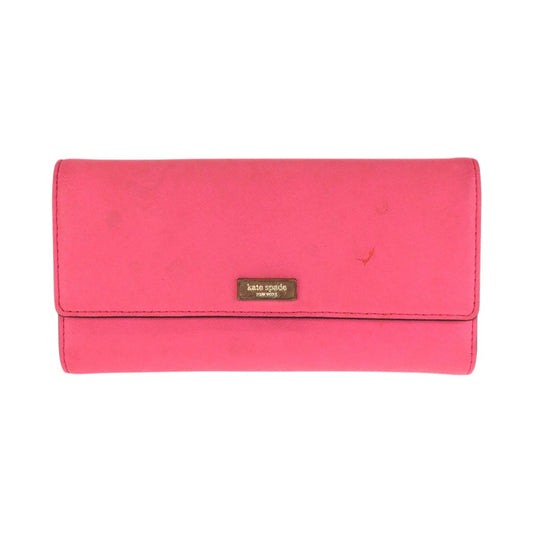 24577
Kate Spade ケイトスペード ピンク ゴールド金具 レザー WLRU1501 長財布 ロングウォレット レディース AB2