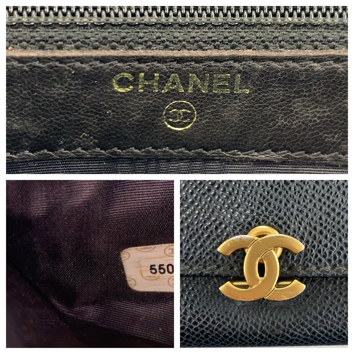 24579
CHANEL シャネル ココマーク ブラック 黒 ゴールド金具 レザー 折財布 コンパクトウォレット レディース ABP35