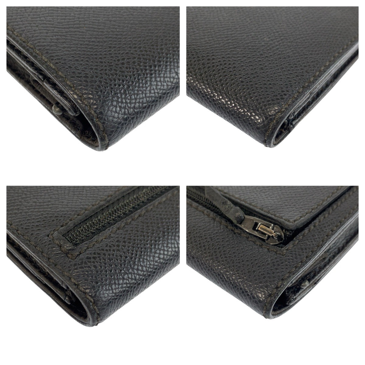24579
CHANEL シャネル ココマーク ブラック 黒 ゴールド金具 レザー 折財布 コンパクトウォレット レディース ABP35