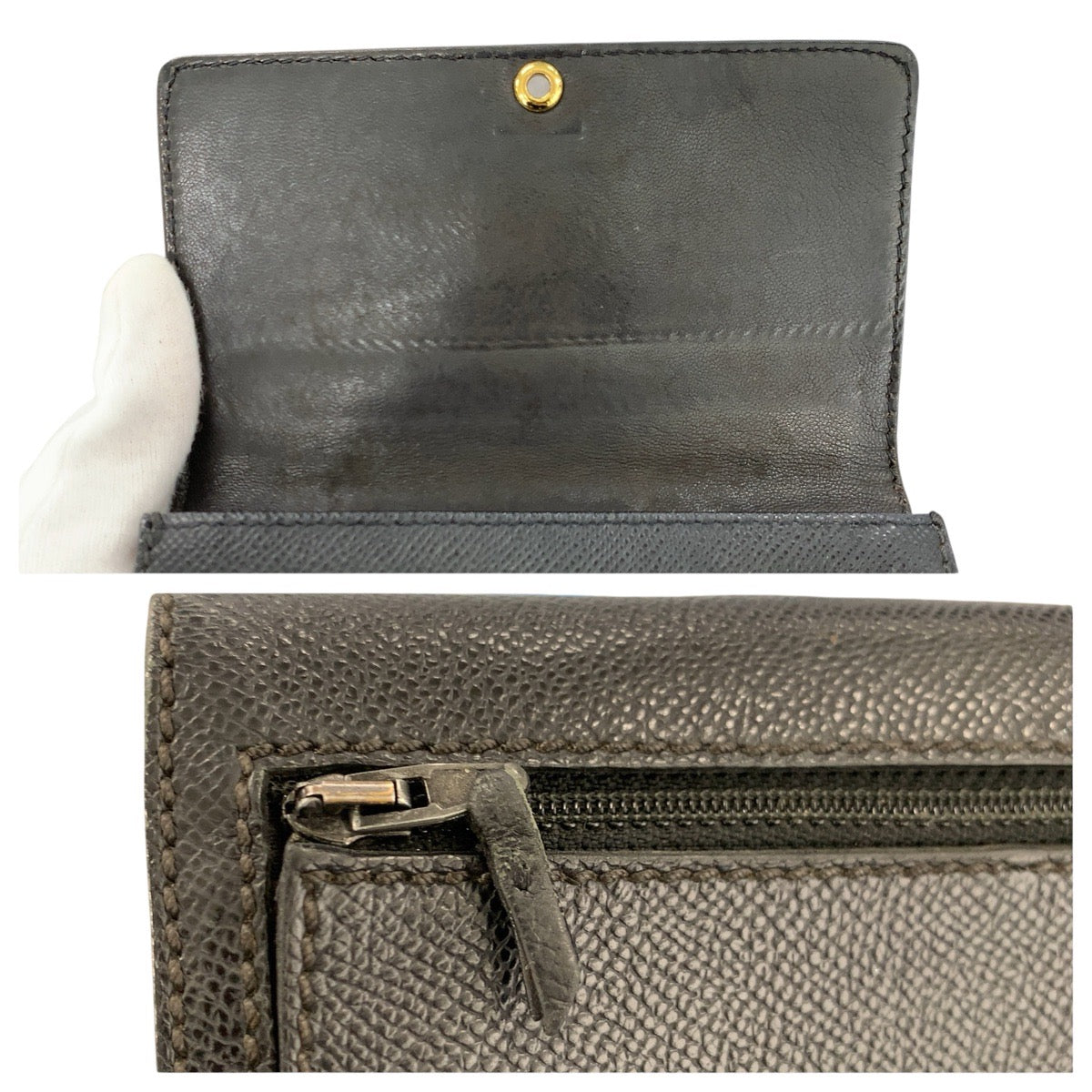 24579
CHANEL シャネル ココマーク ブラック 黒 ゴールド金具 レザー 折財布 コンパクトウォレット レディース ABP35