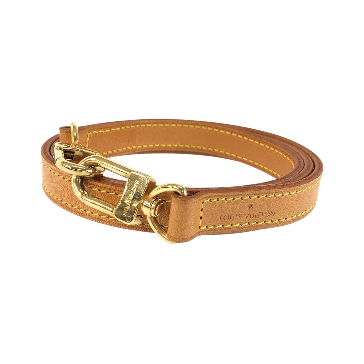 24583
LOUIS VUITTON ルイヴィトン ヌメ革 ベージュ ブラウン ゴールド金具 レザー ショルダーストラップ レディース ABP16
