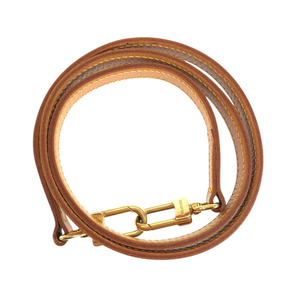 24583
LOUIS VUITTON ルイヴィトン ヌメ革 ベージュ ブラウン ゴールド金具 レザー ショルダーストラップ レディース ABP16