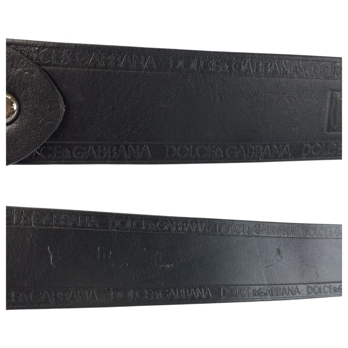 24585
DOLCE&GABBANA ドルチェアンドガッバーナ 90cm ブラック 黒 シルバー金具 レザー ベルト メンズ AB7