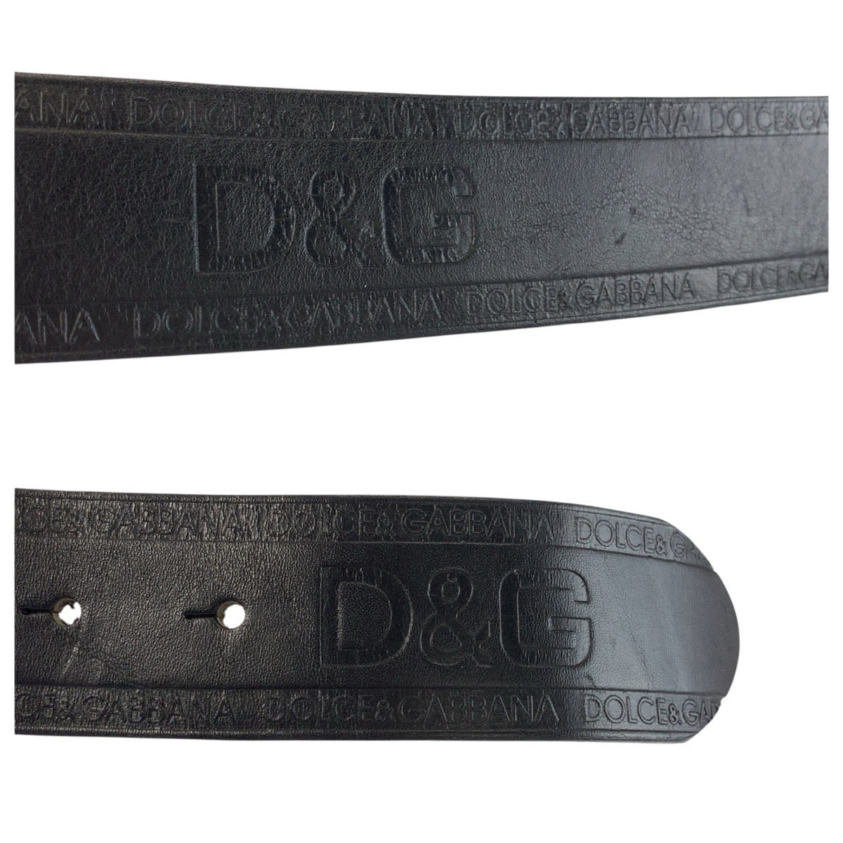 24585
DOLCE&GABBANA ドルチェアンドガッバーナ 90cm ブラック 黒 シルバー金具 レザー ベルト メンズ AB7