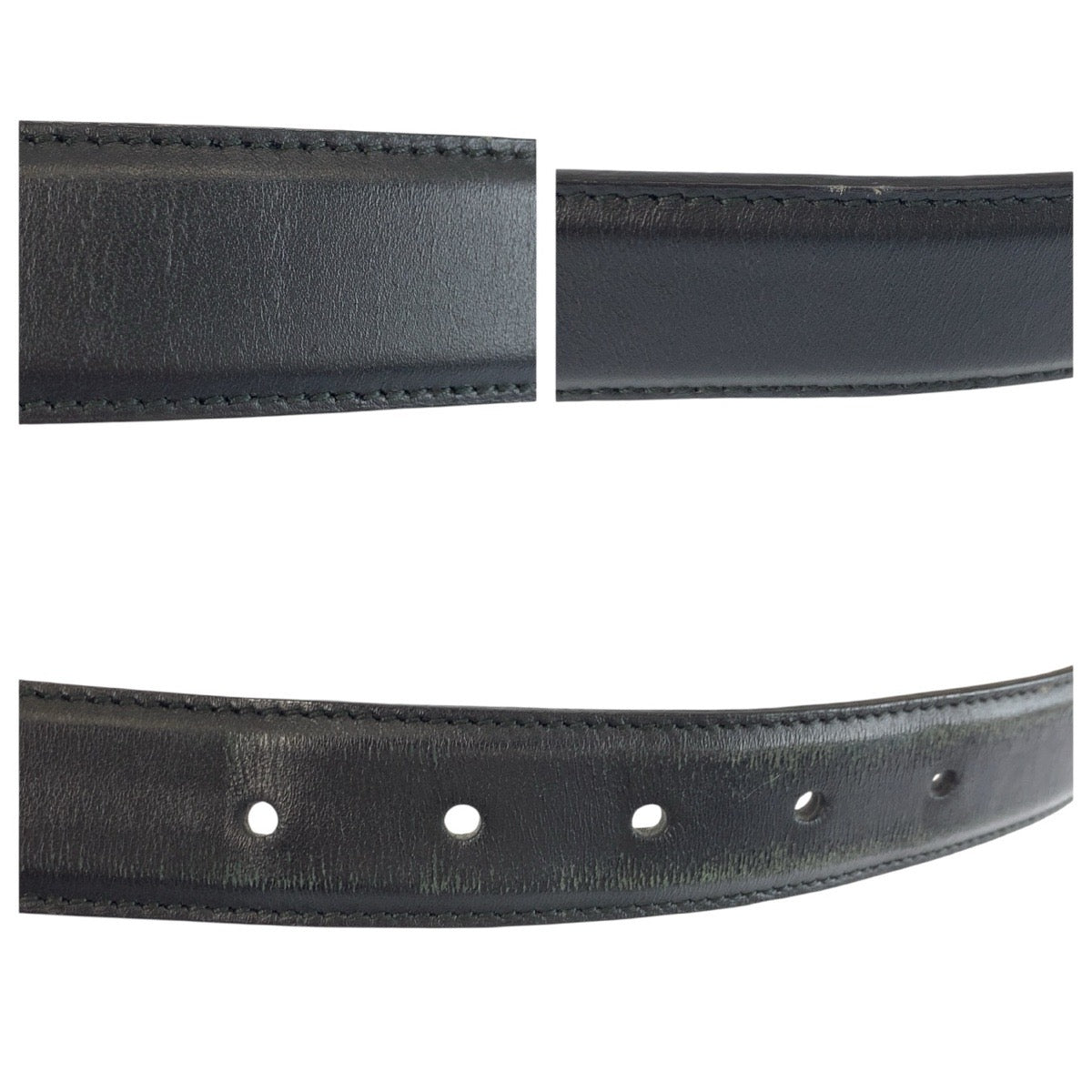 24586
GUCCI グッチ 85cm/34インチ ブラック 黒 シルバー金具 レザー 345658 ベルト メンズ ABP12