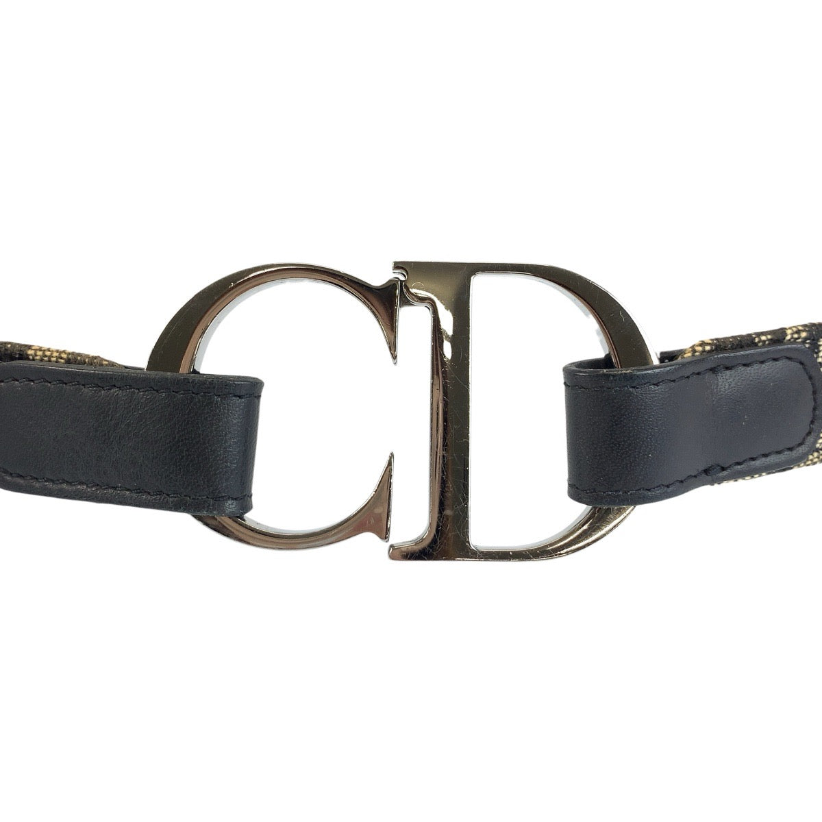 24587
Christian Dior クリスチャンディオール ヴィンテージ トロッター 75cm ネイビー シルバー金具 キャンバス / レザー ベルト レディース AB16