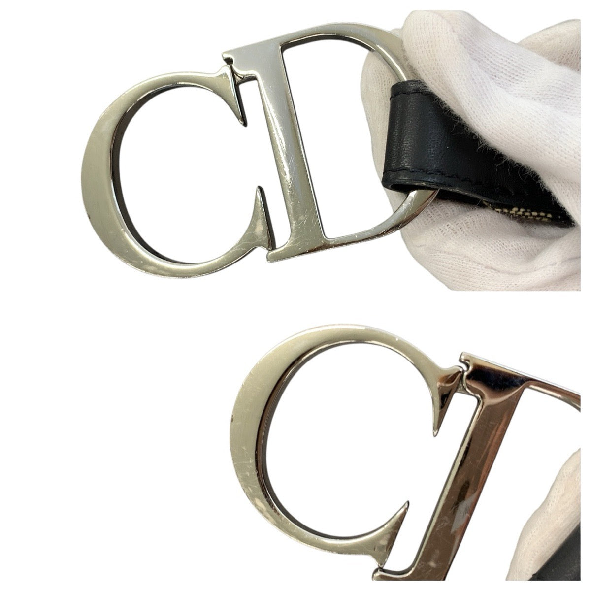 24587
Christian Dior クリスチャンディオール ヴィンテージ トロッター 75cm ネイビー シルバー金具 キャンバス / レザー ベルト レディース AB16