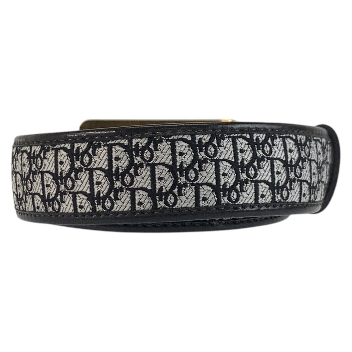 24588
Christian Dior クリスチャンディオール ヴィンテージ オブリーク 70cm ブラック ゴールド金具 キャンバス ベルト レディース ABP16