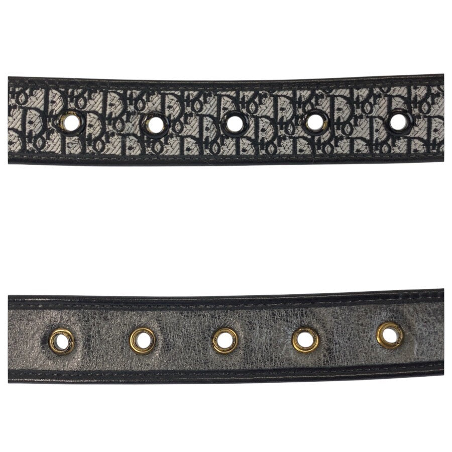 24588
Christian Dior クリスチャンディオール ヴィンテージ オブリーク 70cm ブラック ゴールド金具 キャンバス ベルト レディース ABP16