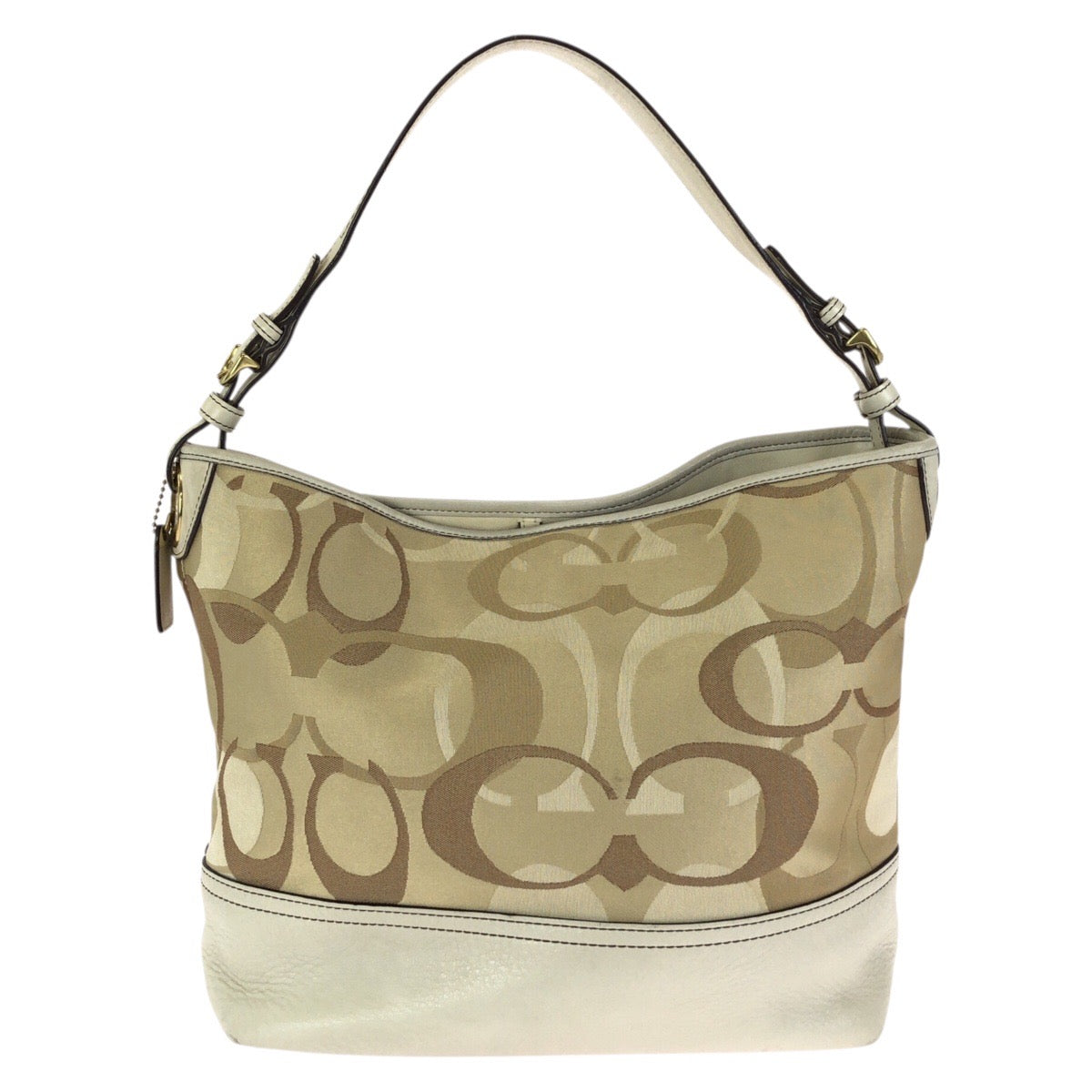 24601
COACH コーチ シグネチャー ベージュ ゴールド金具 キャンバス / レザー 7656 ショルダーバッグ ハンドバッグ レディース AB7